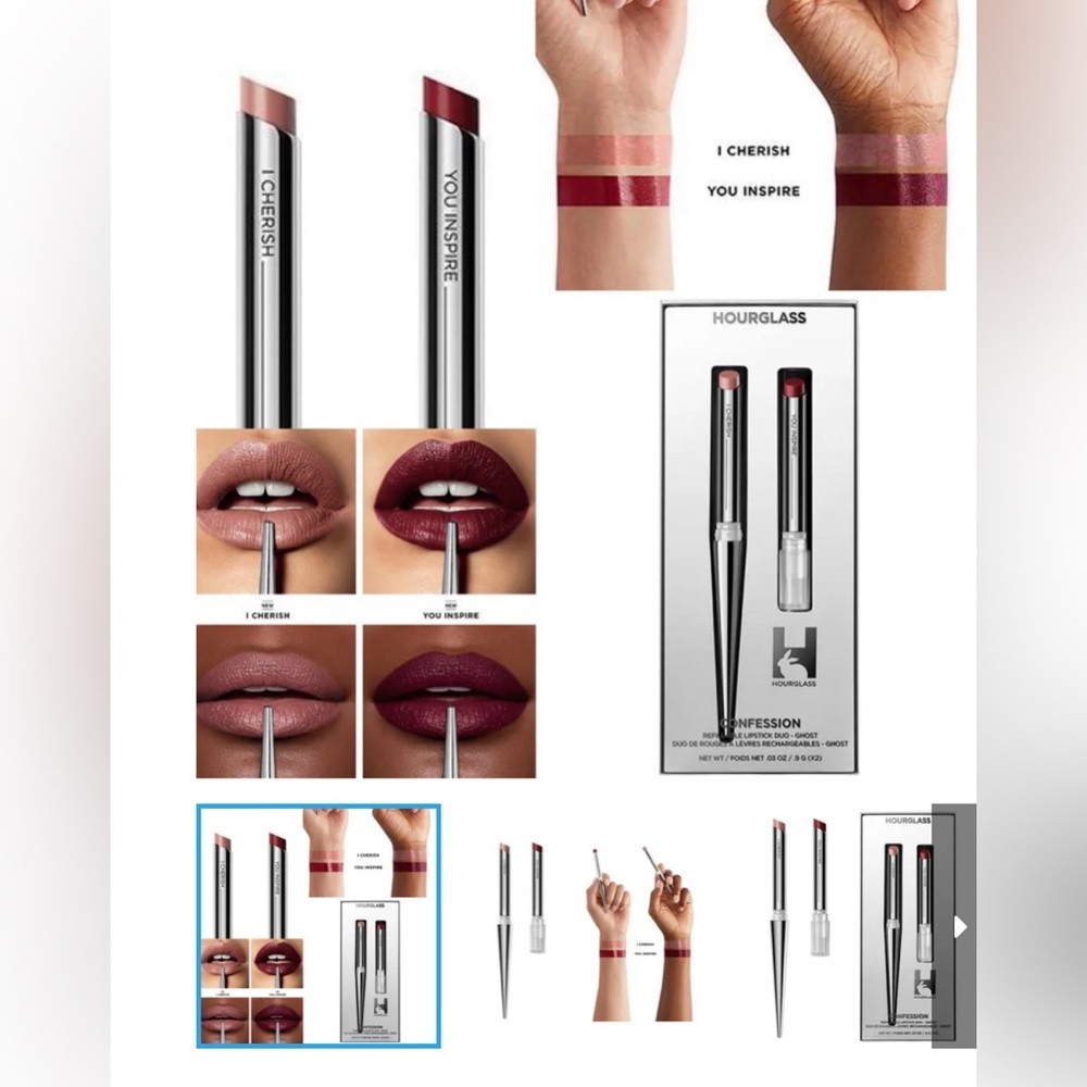 NEW never opened HOURGLASS Confession Refillable Lipstick Duo - Ghost